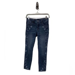 Laurie Felt Classic Embroidered Slim Leg Size 0